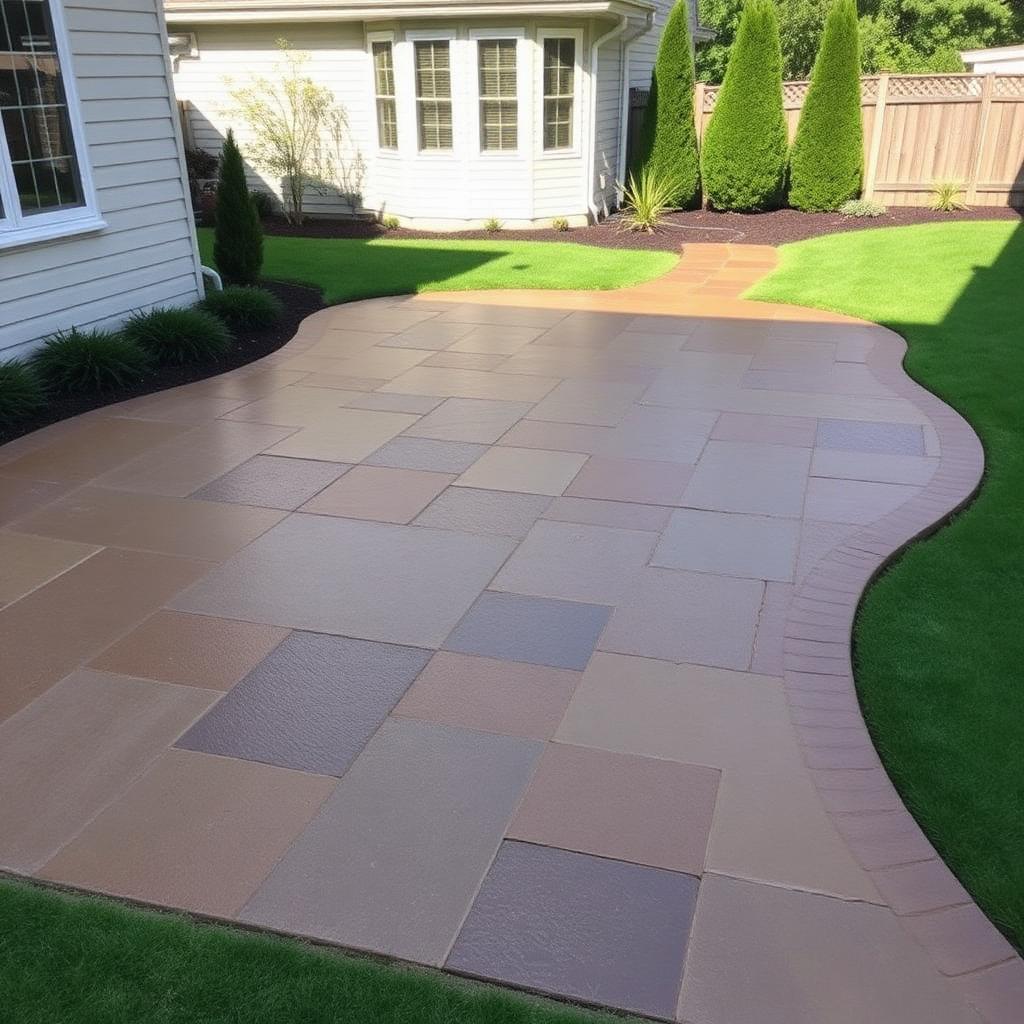 Stamped & colored concrete patio