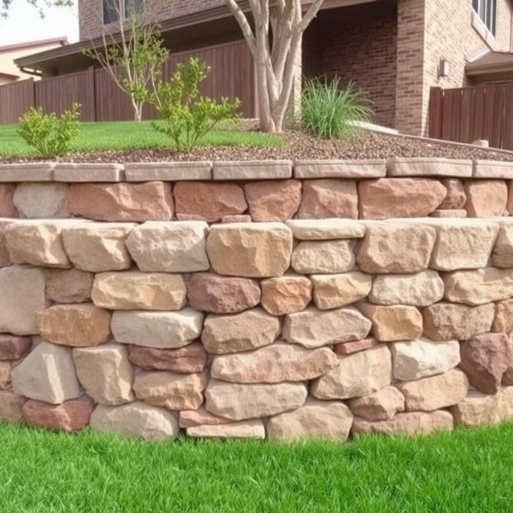 El Paso rock wall with cement grout